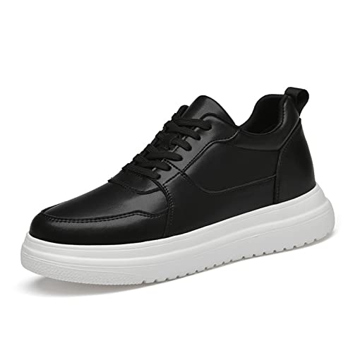 jonam Herrenschuhe Increase Spring Mens Shoes Leisure Sports Shoes Men Inner Heightening Simple Sneakers Youth Comfortable Elevator Shoes Male(Color:Black,Size:37 EU) von jonam