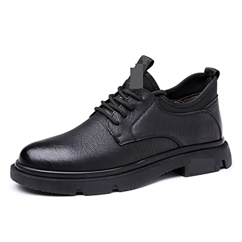 jonam Herrenschuhe Internal Increased Genuine Leather Men Shoes Business Invisible Heel Men Shoes Black Brand Mens Elevator Shoes Large Size(Color:Black,Size:41 EU) von jonam