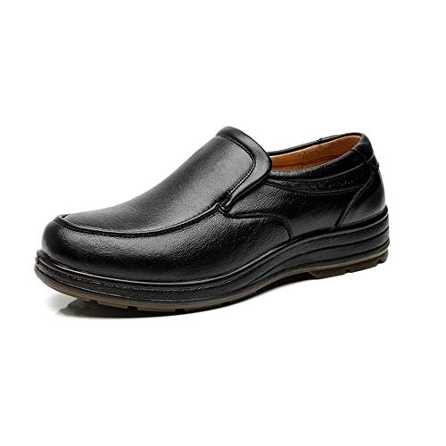 jonam Herrenschuhe Klassische Business-Loafers for Männer Oxfords Stich Beleg auf echtes Leder-runde Zehe geschmacksneutral Heel Anti-Rutsch-Wear Resistant Low Top Oxford-Schuhe Männer (Farbe: Braun, von jonam