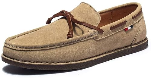 jonam Herrenschuhe LZRDZSW Drive Loafer for Men Boat Moccasins Slip On Style Suede OX Leather Soft Butterfly Lace British Style Oxford Shoes Men (Color : Black, Size : 41 EU)(Color:Khaki,Size:38 EU) von jonam