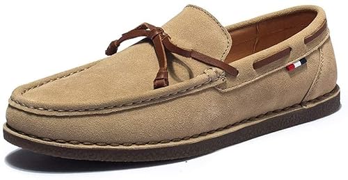 jonam Herrenschuhe LZRDZSW Drive Loafer for Men Boat Moccasins Slip On Style Suede OX Leather Soft Butterfly Lace British Style Oxford Shoes Men (Color : Black, Size : 41 EU)(Color:Khaki,Size:39 EU) von jonam