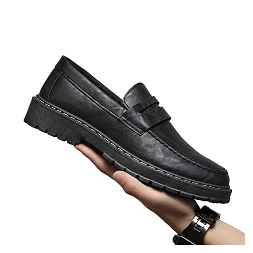jonam Herrenschuhe Leather Loafers Men Slip-ons Leather Shoes Casual Business Waterproof Working Shoes Footwears Male Formal Shoes(Size:43 EU) von jonam