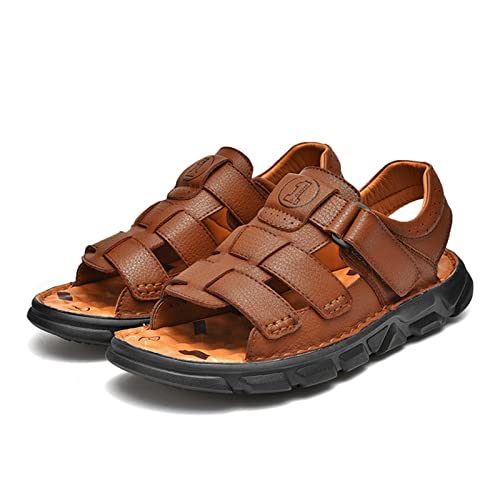 jonam Herrenschuhe Leather Men Sandals Summer Men Sandals Outdoor Men's Casual Shoes(Color:Yellow brown,Size:44 EU) von jonam