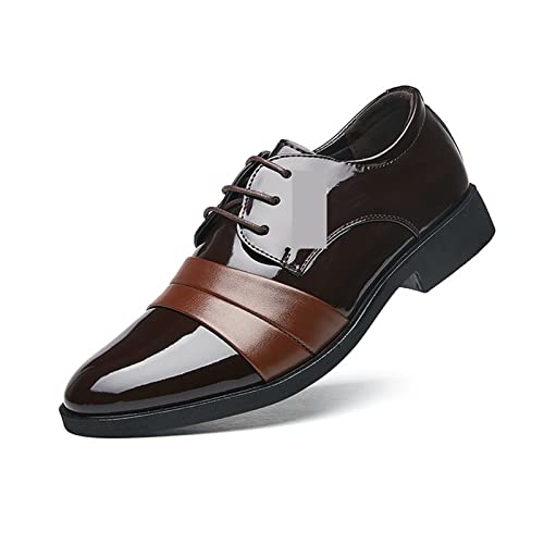 jonam Herrenschuhe Loafers Men's Dress Shoes Handmade Lace-Up Tassel Loafers Wedding Office Shoes Casual Men's Leather Shoes(Color:Bruin,Size:48) von jonam