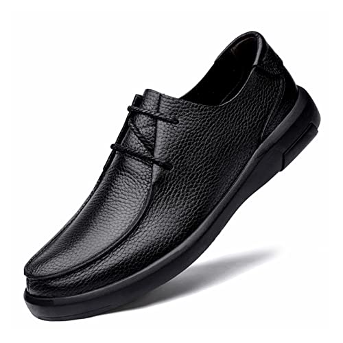 jonam Herrenschuhe Luxury Brand Genuine Leather Men Shoes Loafers Business Casual Leather Shoes Men Flat Shoes Comfortable Moccasins Men Shoes(Color:Black,Size:45 EU) von jonam