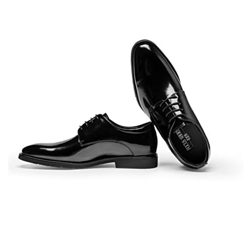 jonam Herrenschuhe Luxury Patent Leather Mens Formal Shoes Classic British Trend Designer Oxfords Autumn Real Cow Leather Man Work Shoes(Color:Black,Size:42 EU) von jonam