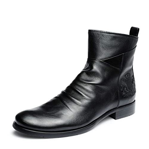 jonam Herrenschuhe Men Boots Spring Winter Boot American Style Vintage Shoes for Man(Color:Black,Size:47) von jonam