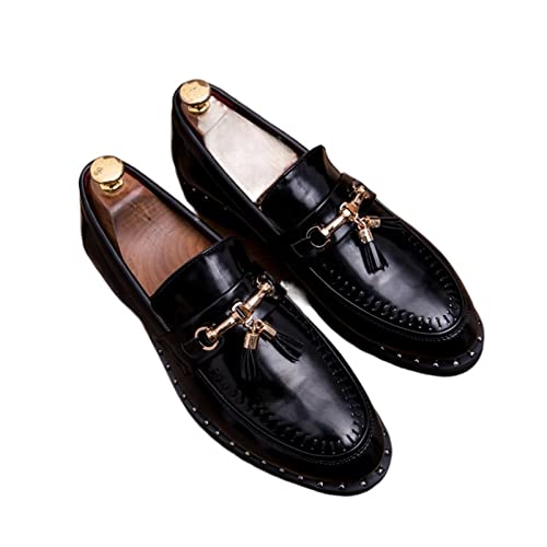 jonam Herrenschuhe Men Casual Shoes Luxury Brand Loafers Designer Slip On Shoes Men Moccasins Style Club Party Shoes(Color:Black,Size:6.5) von jonam