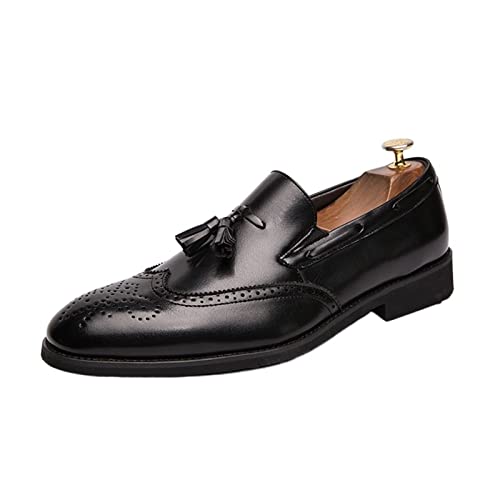jonam Herrenschuhe Men Dress Shoes Male Gentleman Leather Flats Men(Color:Black,Size:40 EU) von jonam