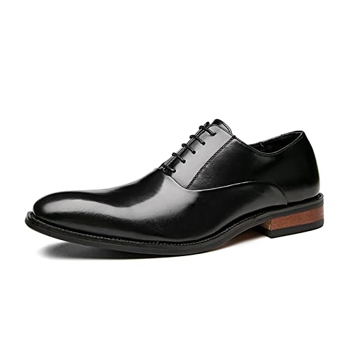jonam Herrenschuhe Men Formal Shoes Wing-Tip Leather Men Derby Shoes Pointed Long Tip Men Dress Gentleman Business Shoes Officer(Color:Black,Size:38 EU) von jonam