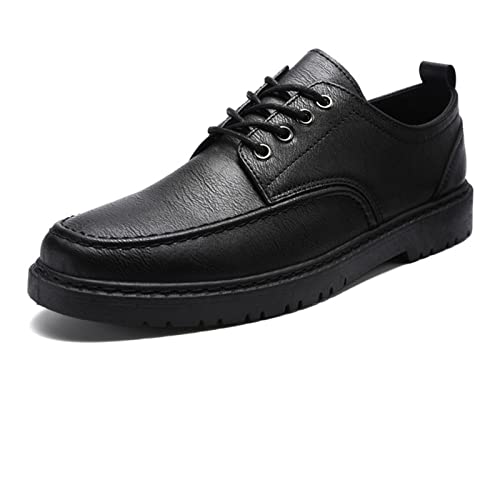 jonam Herrenschuhe Men Leather Shoes Business Dress Shoes All-Match Casual Shoes Shock-Absorbing Footwear Wear-Resistant(Color:Black,Size:42 EU) von jonam