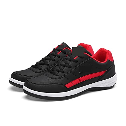 jonam Herrenschuhe Men Leather Shoes Sneakers Casual Shoes Italian Lightweight Leisure Male Classic Sneakers Non-Slip Footwear Men Vulcanized Shoes(Color:Black,Size:38 EU) von jonam