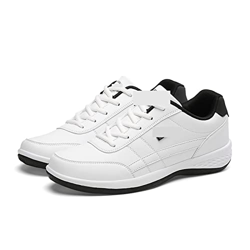 jonam Herrenschuhe Men Leather Shoes Sneakers Casual Shoes Italian Lightweight Leisure Male Classic Sneakers Non-Slip Footwear Men Vulcanized Shoes(Color:White,Size:42 EU) von jonam