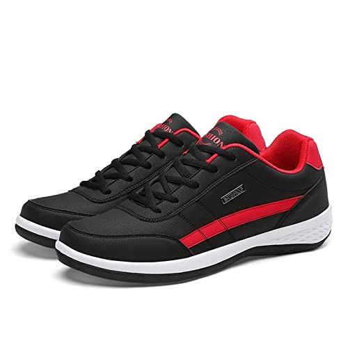 jonam Herrenschuhe Men Leather Shoes Trend Casual Shoe Breathable Leisure Male Sneakers Non-Slip Footwear Men(Color:Black,Size:43 EU) von jonam