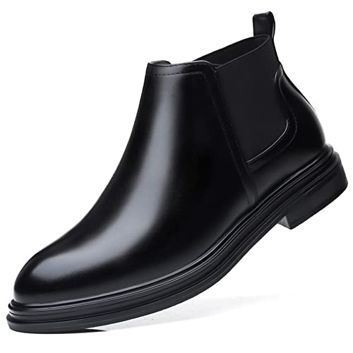 jonam Herrenschuhe Men Spring Autumn Bussiness Shoes Calssice Ankle Boots Faux Leather Dress Shoe(Color:Black,Size:250) von jonam