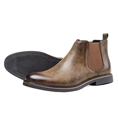 jonam Herrenschuhe Men's Comfortable Leather Ankle Boots Men's Overfoot Men's Single Boots Comfortable and Breathable(Color:Grijs,Size:40 EU) von jonam