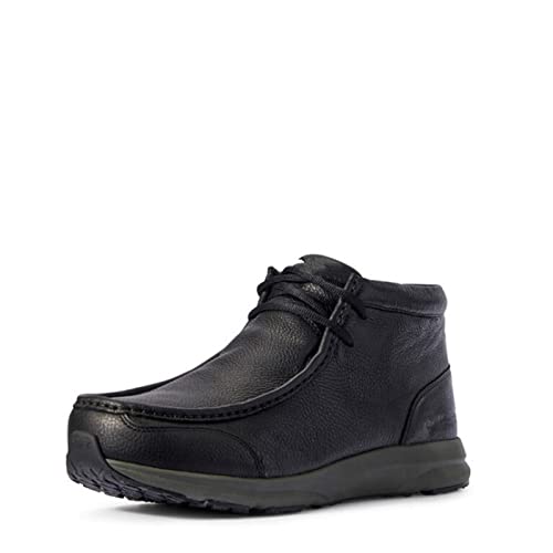 jonam Herrenschuhe Men's Leather Boots Snowshoes Waterproof Plain Toe Front Lace-Up Boots Flat Men's Shoes(Color:Black,Size:8.5 US) von jonam