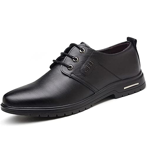 jonam Herrenschuhe Men's Leather Shoes Casual Business Dress Shoes for Men Casual Formal Wedding Shoe(Color:Black,Size:45 EU) von jonam