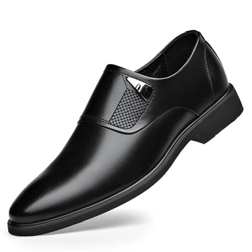 jonam Herrenschuhe Men's Shoes Business Casual Leather Shoes for Men Fashion Solid Color Dress Shoe Male(Color:Black,Size:40 EU) von jonam