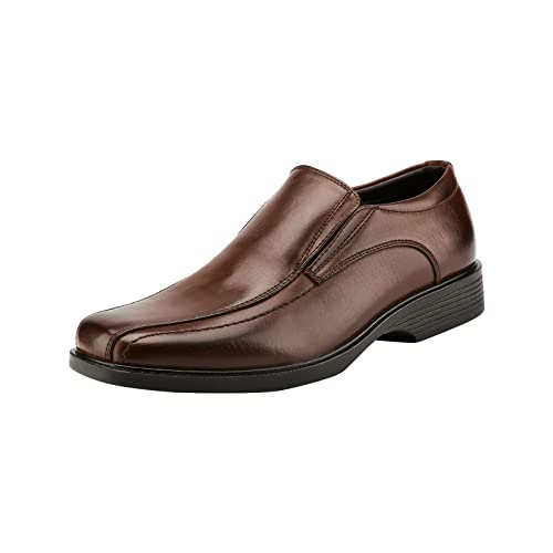 jonam Herrenschuhe Mens Leather Slip on Dress Shoes Wedding Casual Business Classic Loafers Modern Formal Luxury Shoes for Man Brand(Color:Bruin,Size:10.5 US) von jonam