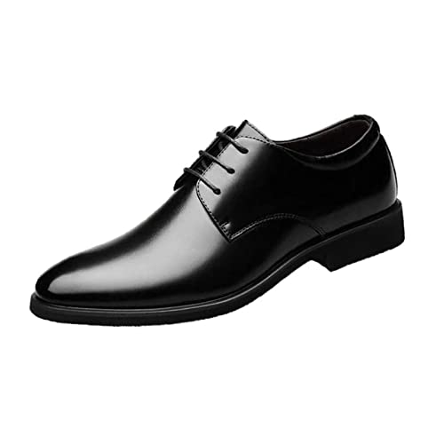 jonam Herrenschuhe Mens Quality Cowhide Leather Shoes Business Extra Size Soft Man Split(Color:Black,Size:38 EU) von jonam