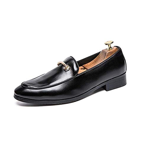 jonam Herrenschuhe Oxford-Schuhe for Männer Formal Loafers Slip-on-Round Toe Leder atmungsaktiv Insouciant Anti-Rutsch-Exquisite Oxford-Schuhe Männer (Farbe: Schwarz, Größe: 39 EU)(Color:A,Size:38 EU) von jonam