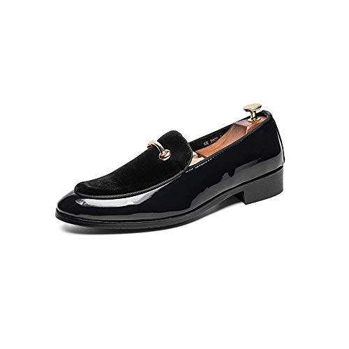 jonam Herrenschuhe Oxford-Schuhe for Männer Formal Loafers Slip-on-Round Toe Leder atmungsaktiv Insouciant Anti-Rutsch-Exquisite Oxford-Schuhe Männer (Farbe: Schwarz, Größe: 39 EU)(Color:C,Size:48 EU) von jonam