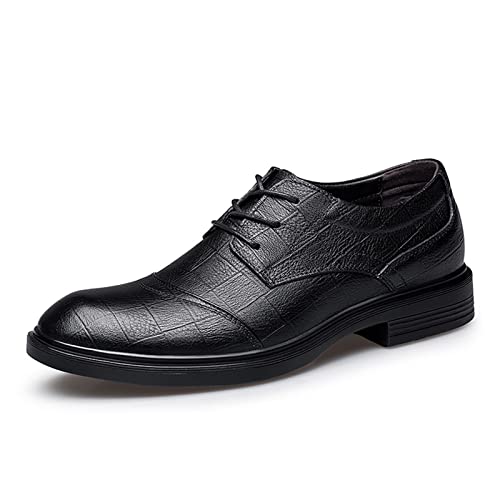 jonam Herrenschuhe Plus Size Natural Genuine Leather Oxford Shoes for Men Dress Shoes Business formal Shoes Men Flats Winter Men Shoes(Color:Black,Size:39 EU) von jonam