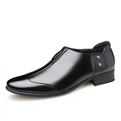 jonam Herrenschuhe Pointed Toe Formal Leather Shoes Pointed Toe Business Casual Leather Shoe Men Work Shoes Men Low-top(Color:Black,Size:41 EU) von jonam