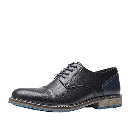jonam Herrenschuhe Retro Mens Derby Shoes Men Casual Shoes Men Leather Shoes(Color:Black,Size:43 EU) von jonam
