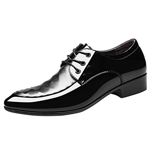 jonam Herrenschuhe Schuhe für Herren Herren Lackleder Schwarze Schuhe Herren Spitzschuh(Size:39 EU) von jonam