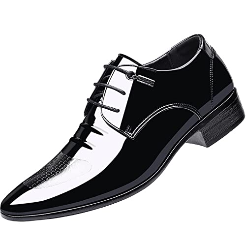 jonam Herrenschuhe Shoes for Men Luxury Patent Leather Wedding Shoes Pointed Toe Dress Shoes(Size:245) von jonam