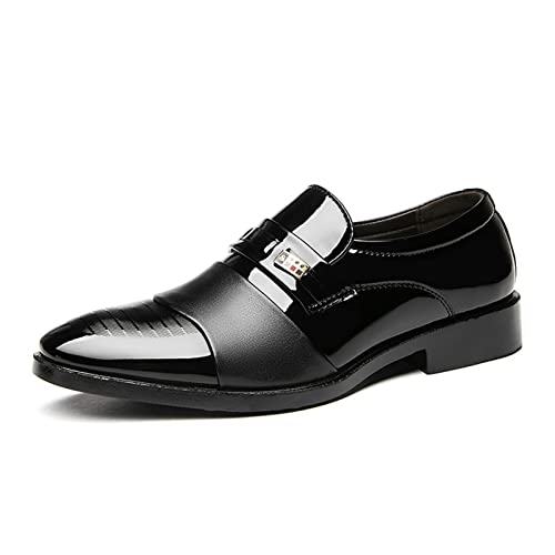 jonam Herrenschuhe Summer Men Patent Leather Dress Shoes Men Business Shoes Style Men Shoes Male Footwear(Size:39 EU) von jonam