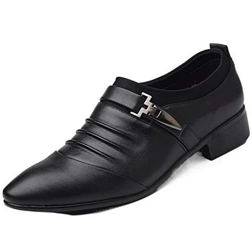 jonam Herrenschuhe Weiße Loafer Herren Abendschuhe Büro Schwarze Lederschuhe Herren Formale Braune Slip On Schuhe Herren(Color:Black,Size:40 EU) von jonam