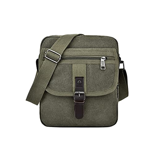 jonam Herrentasche Casual Herren Leinwand Umhängetasche Retro Männer Messenger Bags Einfache leichte kleine Reisetasche Crossbody Tasche Männer(Color:Green) von jonam