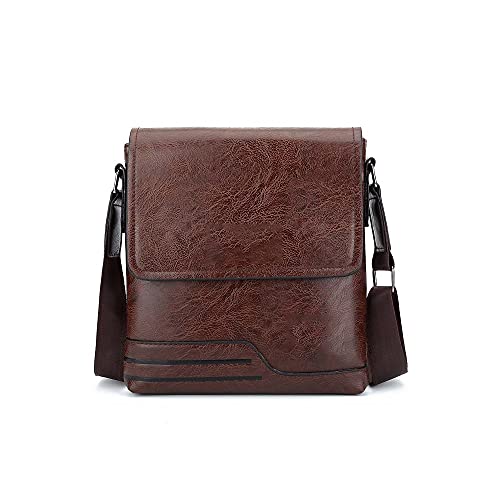 jonam Herrentasche Herren Aktentasche Business Bag Classic Vintage PU. Leder zusammengesetzte lässige Schulter Messenger Satchel-Taschen für den täglichen Gebrauch(Color:Bruin) von jonam