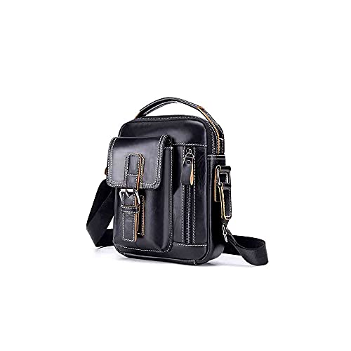 jonam Herrentasche Herren Echtes Leder Mode Lässig Messenger Bag Solide Farbe Business Air Reisetasche Große Kapazität Umhängetasche von jonam