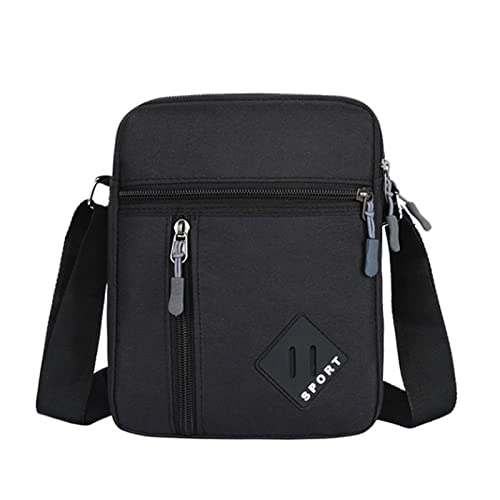 jonam Herrentasche Herren Messenger Bag Crossbody Umhängetaschen Männer Kleine Sling Pack for Arbeit Business Waterproof Oxford Packs Satchel Geldbörse(Color:Style A-Black) von jonam