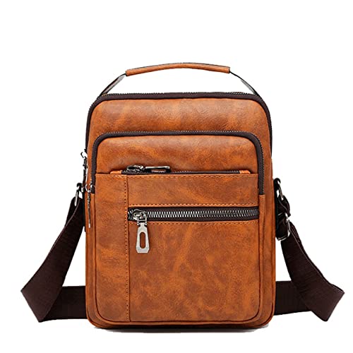 jonam Herrentasche Herren Pu. Leder wasserdichte Business-Schultertasche Messenger Bag Messenger Bag Herren Kurzstrecken-Reisetasche von jonam