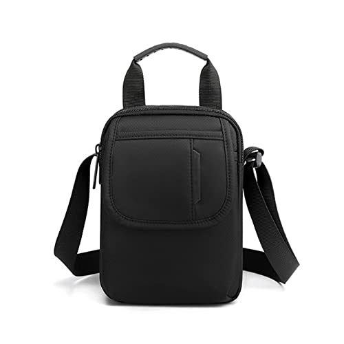 jonam Herrentasche Kleine Männer Umhängetasche Hohe Qualität Crossbody Tasche Mann Messenger Bag Nylon Männliche Handtaschen Licht Vertikale Geldbörse(Color:Black) von jonam