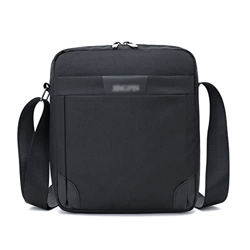 jonam Herrentasche Männer Tragbare Nylon Umhängetasche Lässig kleiner Umhängetasche Kurze Geschäftsreise Design Brieftaschen und Handtaschen Schwarze Tasche(Color:Black) von jonam