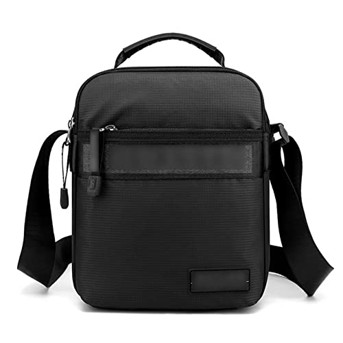 jonam Herrentasche Männer Umhängetasche Geschäftsmann Messenger Bag Hohe Qualität Männliche Handtaschen Crossbody Bag Wasserdichte Nylon(Color:Black) von jonam