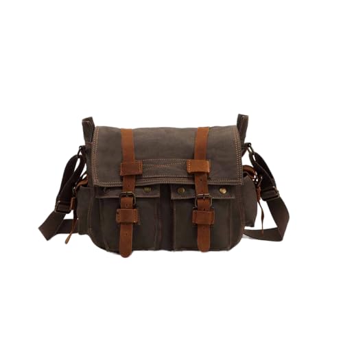 jonam Herrentasche Männer Umhängetaschen Aktentasche Handtasche Leinwand Laptoptaschen Männer Messenger Bag Vintage Casual Crossbody Hohe Kapazität Reisetasche(Color:D) von jonam