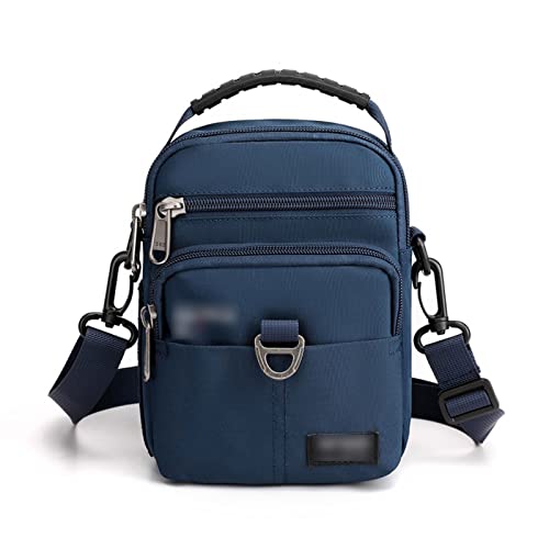 jonam Herrentasche Mann Crossbody Bag Multifunktionale Männer Umhängetasche Tragbare Nylon Männliche Geldbörse Casual Mobiltelefon Messenger Bag(Color:Blue) von jonam