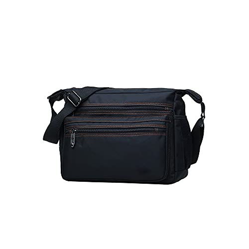 jonam Herrentasche Mann Messenger Bags Hohe Qualität Männer Reisetasche Männliche Umhängetasche Klassisches Design Nylon wasserdicht(Color:Black) von jonam