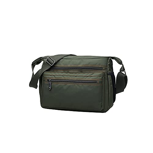 jonam Herrentasche Mann Messenger Bags Hohe Qualität Männer Reisetasche Männliche Umhängetasche Klassisches Design Nylon wasserdicht(Color:Green) von jonam