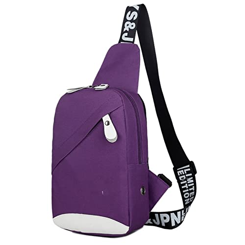 jonam Herrentasche Mode Männer Schulterkiste Sling Tasche Männliche Weibliche Messenger for Kreuzkörper Crossbody Gürtel Handtasche Hauptbranche(Color:Purple) von jonam