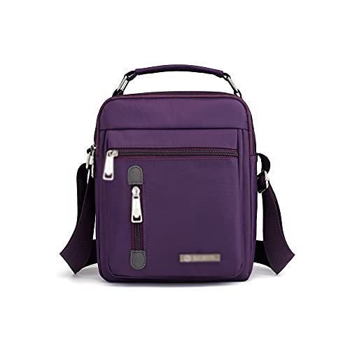 jonam Herrentasche Mode Männer Tasche Nylon Umhängetasche Kleine wasserdichte Diagonale Tasche Männer Luxus Handtaschen Taschen(Color:Purple) von jonam