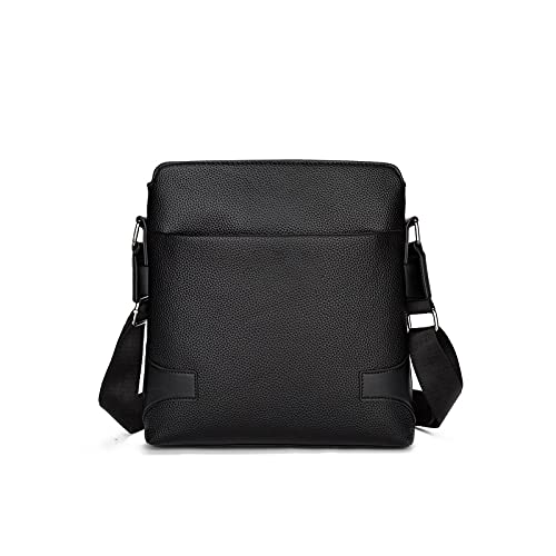 jonam Herrentasche Tasche Männer Vintage Umhängetaschen für Mann Leder Messenger Bag Casual Crossbody Bags Männliche Business Handtasche für(Color:Black) von jonam