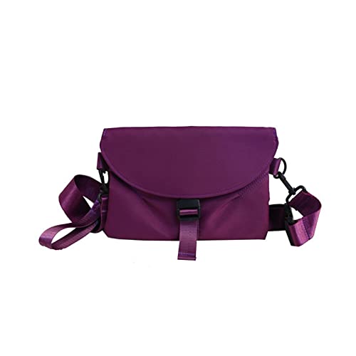 jonam Herrentasche Wasserdichte Männer Mode Umhängetasche Nylon Feste Farbe Messenger Bags Telefonbeutel Unisex Männer Handtasche Lässige Männer Crossbody Tasche(Color:Purple) von jonam